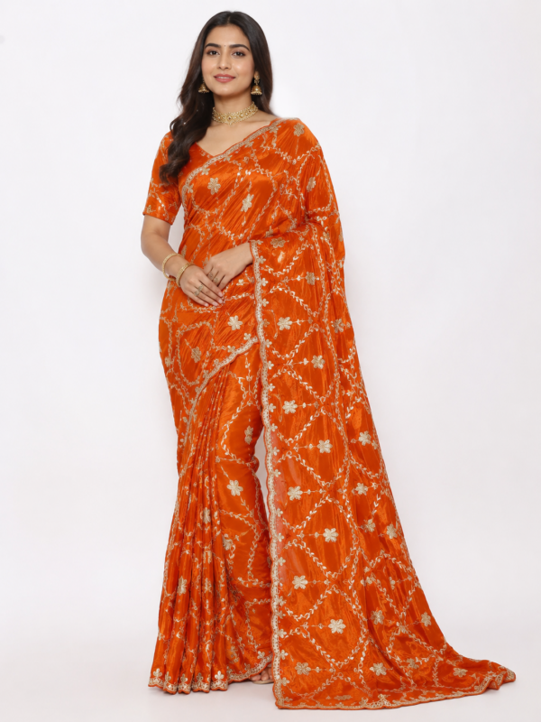Gota Patti Work Designer Saree